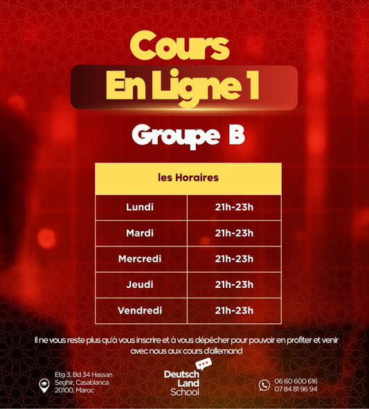 Cours en ligne Groupe B