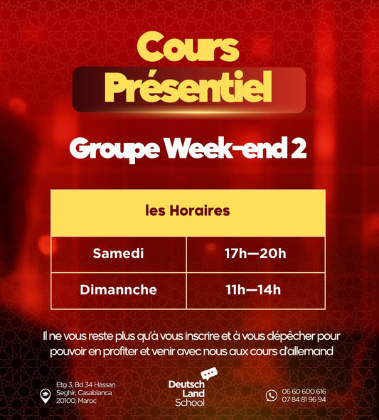 Groupe B présentiel Week-end