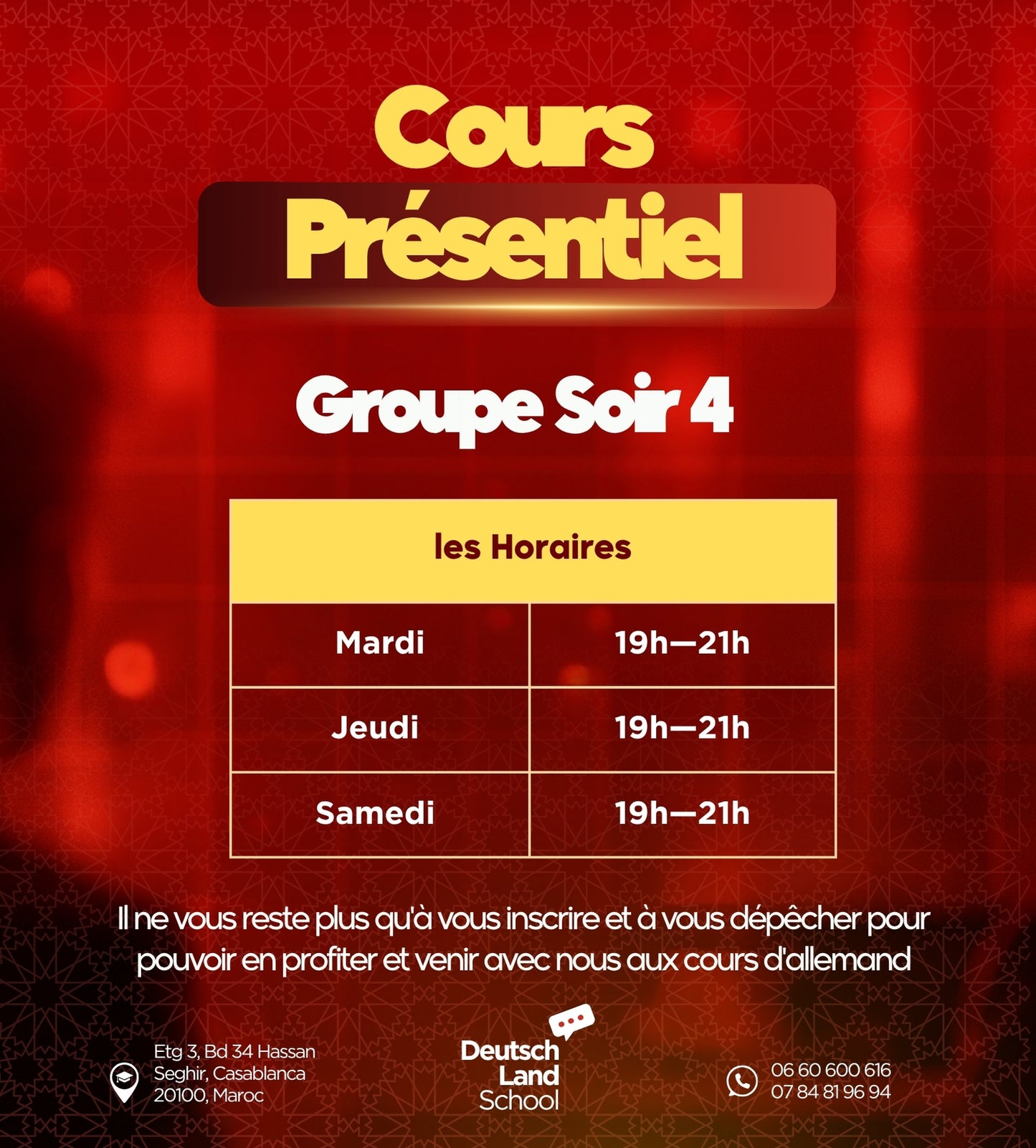 Groupe F présentiel soir